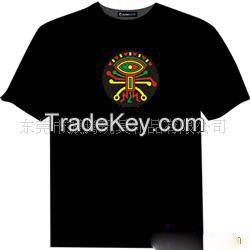 Wholesale induction t-shirt, el t shirt, Electro Luminescent t-shirt, music flash t-shirt