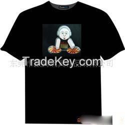 Wholesale flash ballroom music t-shirt, telepathy t-shirt, signal t-shirt, play drum t-shirt, el t-shirt