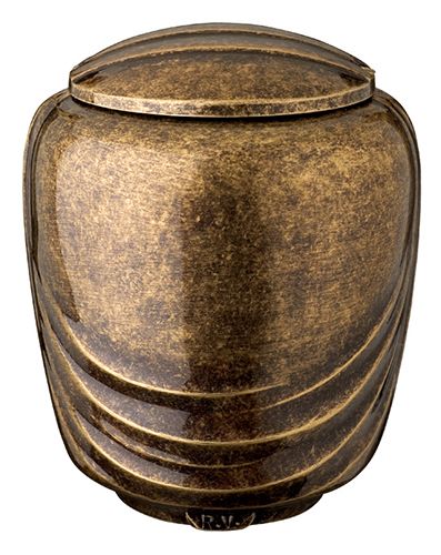 Funeral bronze urn with glittering