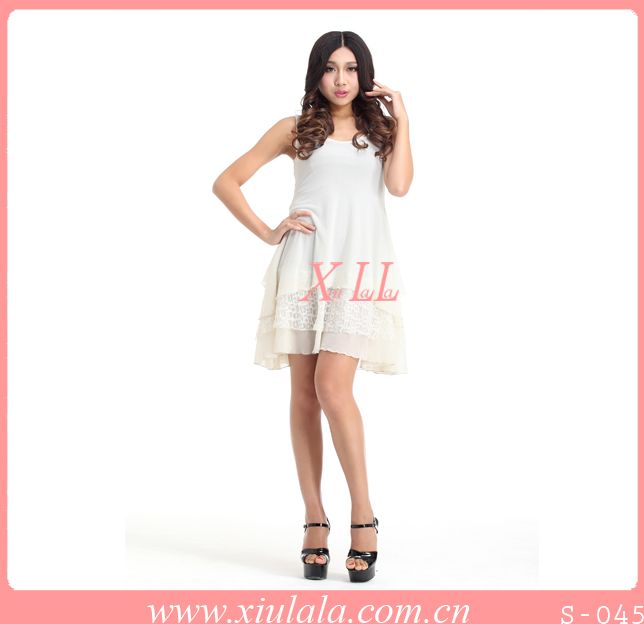 2014 Luxury Fashion See-Through Design White Color Women Evening Dress