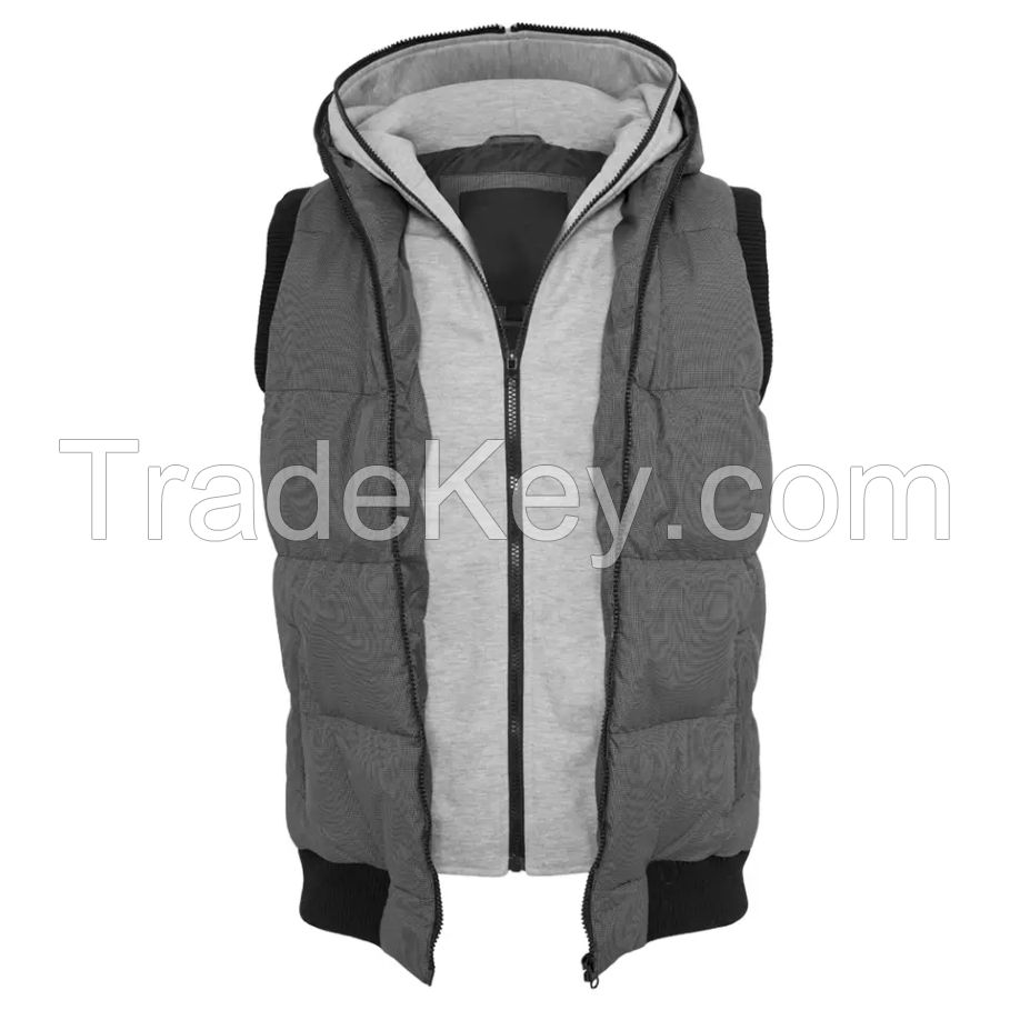 OEM Custom Lightweight Down Bomber vest jacket men Nylon Sleeveless Puffer Vest Jackets