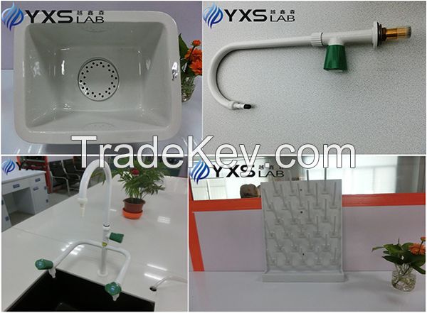 Laboratory accessaries ceramic sink/brass water faucet/pegboard