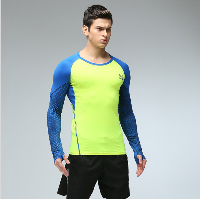 Wholesale Long Sleeve O Neck Gym Football Dry Fit Men Sport T-Shirt