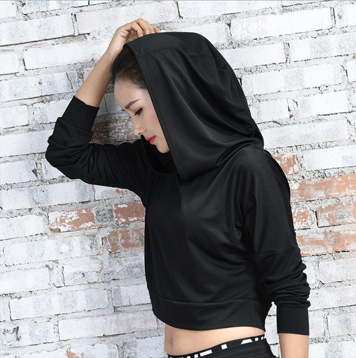 Fashion Style Hip Hop Long Sleeve Sports Fit Hoodie With Logo Lady T-Shirt