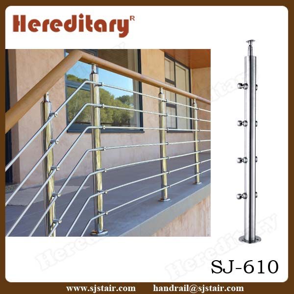 Stainless Steel Balustrades for Stairs/Balcony/Porch/Deck(SJ-610)