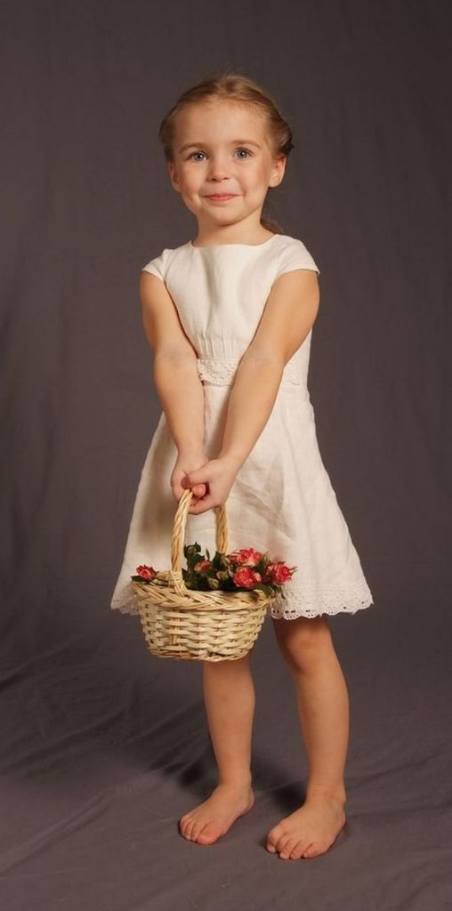 Linen dress with crochet linen ribbons