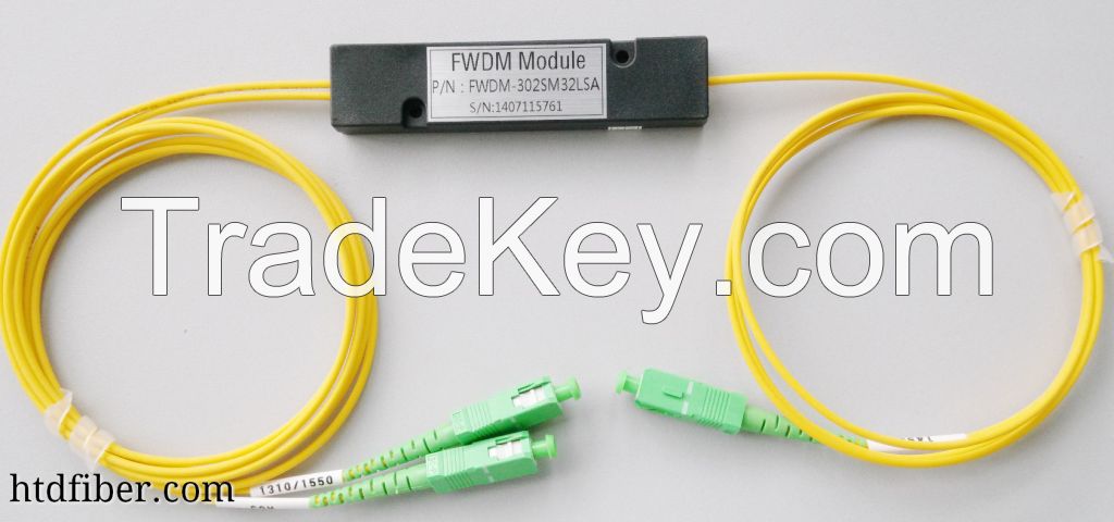 1310/1490/1550nm Filter WDM 0.9mm, 3x54mm pipe , 1.0m length SC FC LC connector available