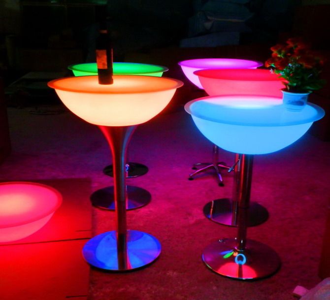 waterproof color changing rechargeable LED table/ LED outdoor furniture