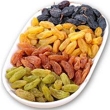 Varies of raisins(green, golden, brown, black)
