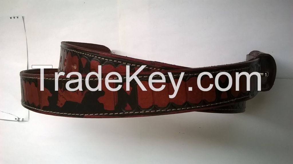 printed leather belts