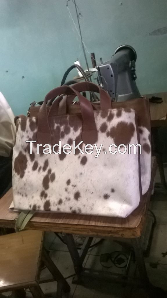 haired leather bag