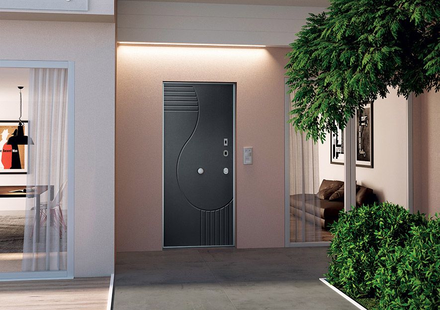 Security Door with Fingerprint Opening System