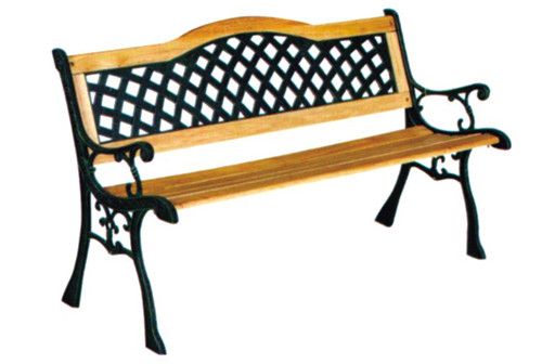garden chair wood cast iron