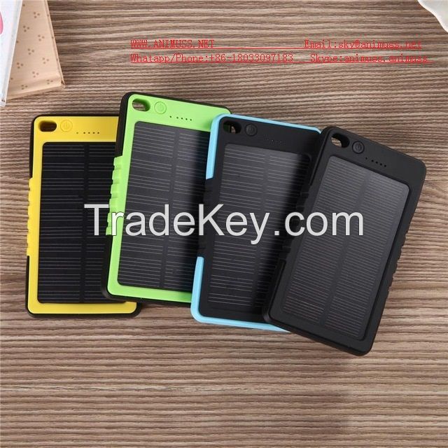 New Waterproof Solar Power Bank 8000mAh carregador de bateria portatil Portable Powerbank for iphone/HTC Smart Phone