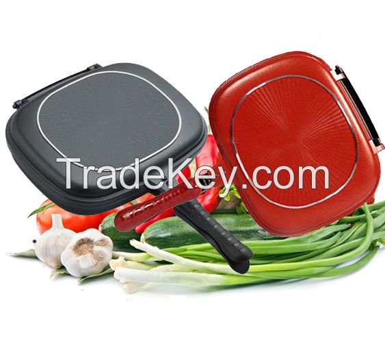 Eco-Friendly Non Stick Double Sided Pressure Frying Pan (ZY-H032-RD)