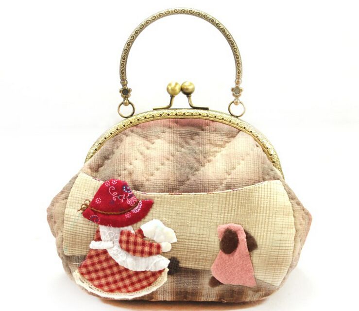 Little sue fabric retro handbag kit DIY material sewing kits