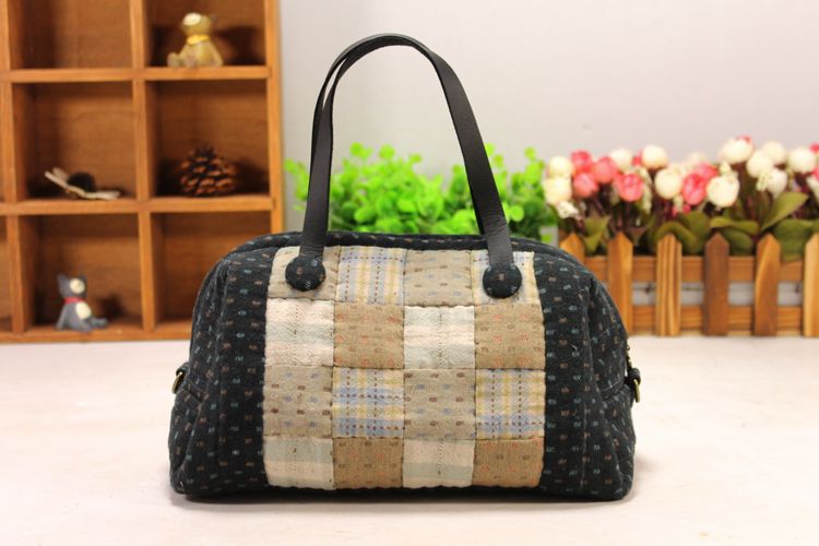 Female casual patchwork fabric  handbag kit DIY material sewing kits
