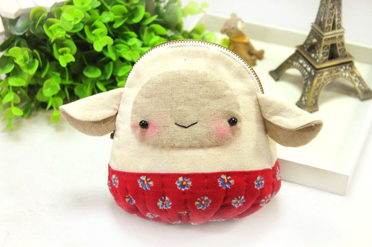 little sheep shape  purse bag  coin bag  kit DIY material sewing kits
