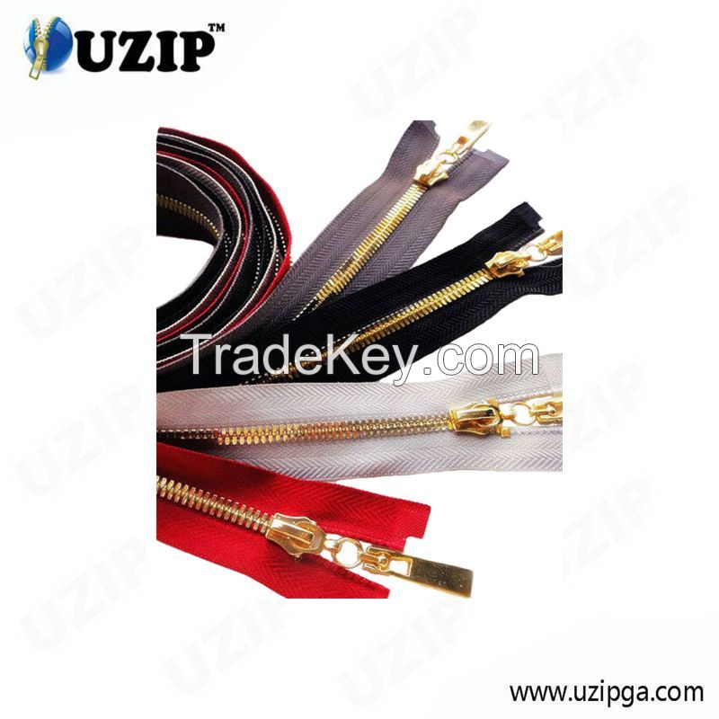 Hot sale Close ended Brass zipper for Garments and handbags