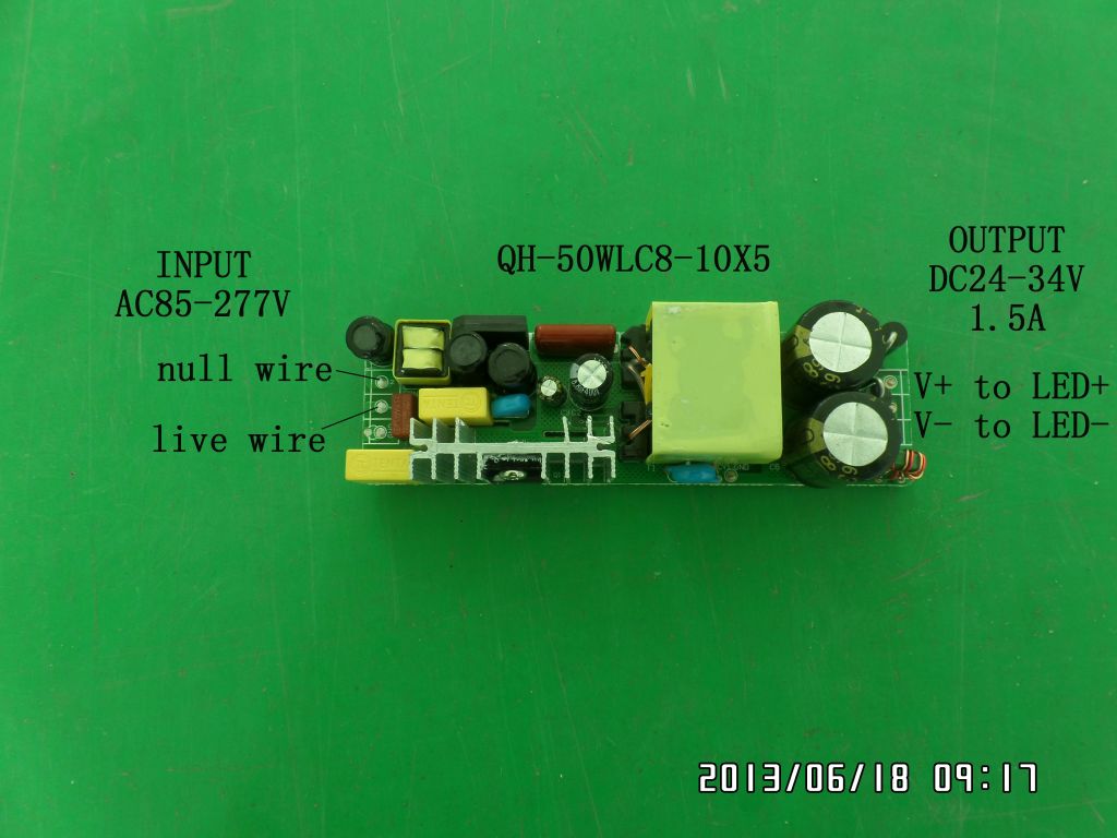 LED driver 50W 45W 40W 1.5A 8-10S-5PX1 CE Qihan built in constant current power supply lighting transformer
