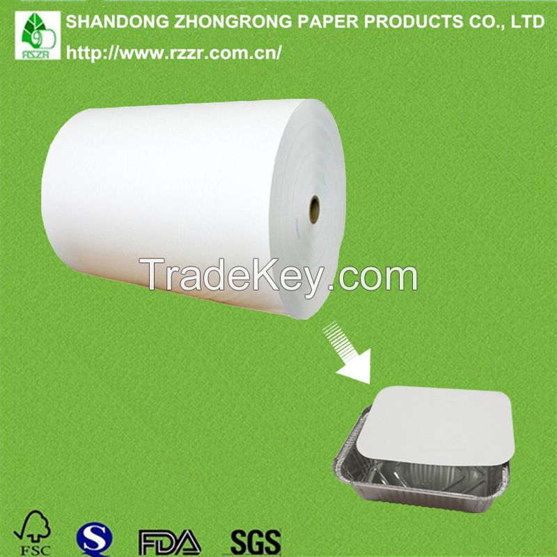 PE coated paperboard for alu foil container lid