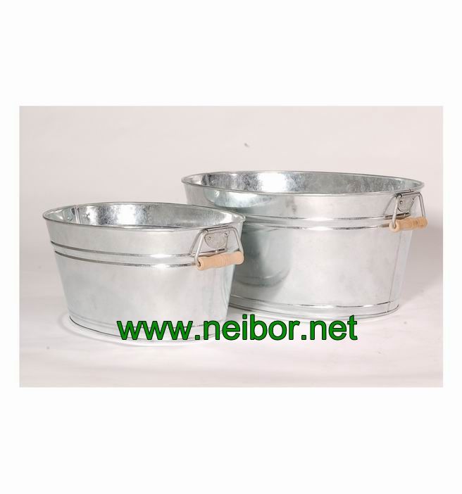 oval tin ice bucket oval tub metal bucket wash tub party tub