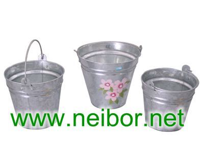 galvanized steel bucket, galvanized bucket, metal bucket, ash bucket, fire bucket