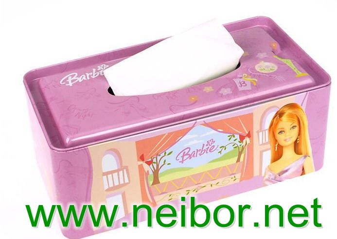 rectangular tin tissue box tissue holder promotional tissue box