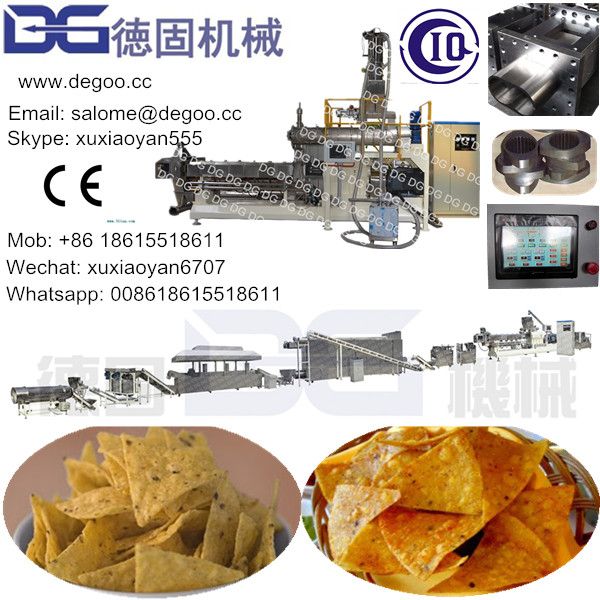 Automatic Tortilla/Nacho/Doritos/Triangle Corn Chips Extruder Machine Production Line