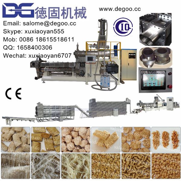 High Protein Soya Meat/Nuggets/Chunks/Mince Extruder Machine Production Line