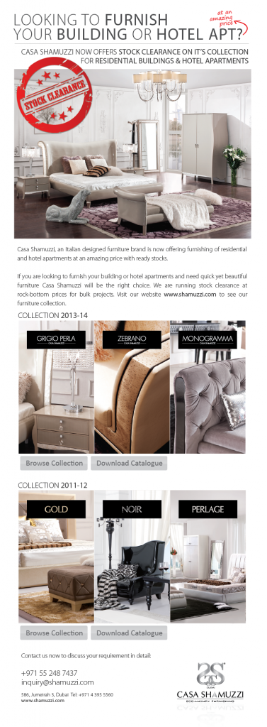 Stock clearance on all furniture collection