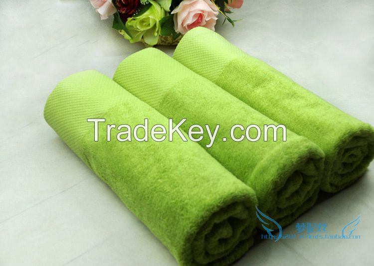 Bright colored hotel bath towel
