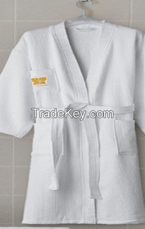 White Cotton Waffle Robe