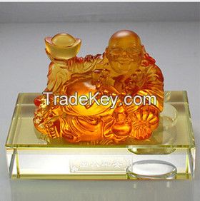 art glass crafts car crystal decorations liu li buddha