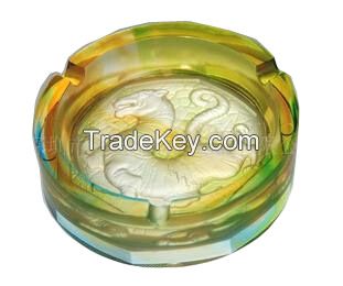 round liu li white tiger ashtray for desktop crystal decorations