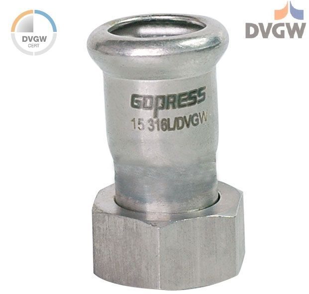 GD stainless steel press fitting adapter with union nut