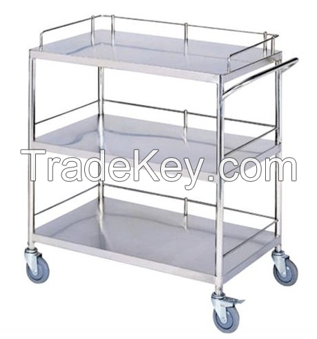 stainless steel three layer trolley