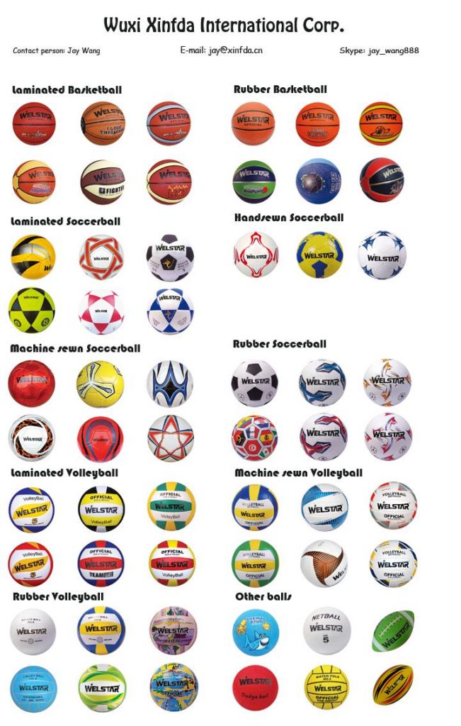 kinds of balls, Customized Logos are Accepted, Made of PU, PVC, Rubber