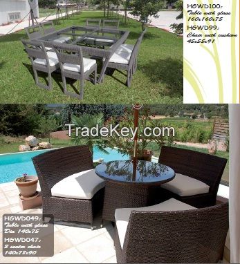 Vietnam garden furniture, poly rattan dining set, high quality and reasonable price