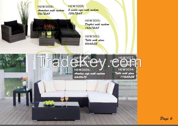 Synthetic rattan garden sofa/poly rattan furniture/high quality furniture