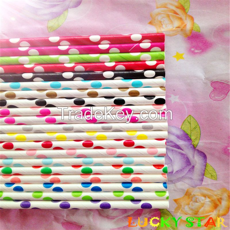 Factory Price Wholesale Polka Dot Paper Straw for New Year