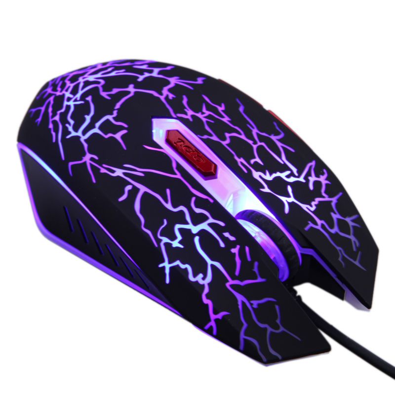 Light transmission 2400DPI USB 2.0 Optical wired 6D Game Mouse with 7 LEDs gaming mouse