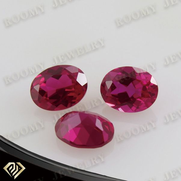 high quality 5# red ruby synthetic loose corundum gems oval cut best price on sale