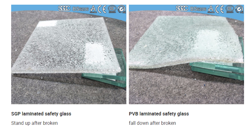 SGP laminated glass for floor balustrade fence
