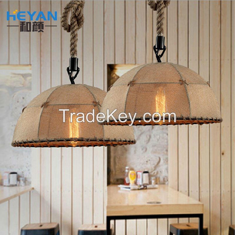 2016 year Best QualityArchaize industrial single head wind linen droplight/ restaurant bar cafe creative personality room light