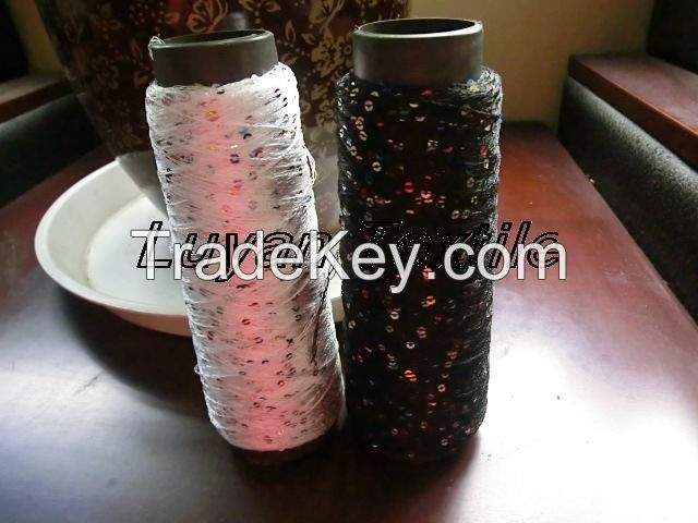 sell various colours of fancy sequin yarn