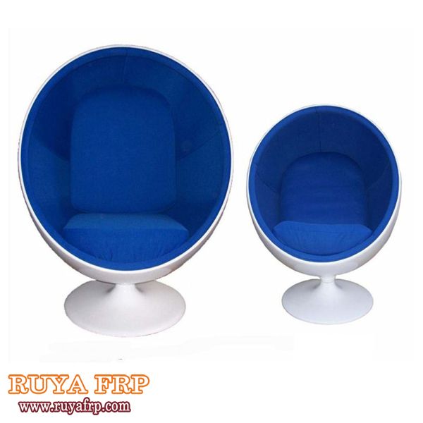 Fiberglass classic ball chair, leather cusion, color option, hotel home decoration furniture