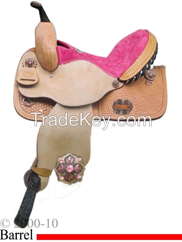 Alamo Honeycomb Pink Youth Saddle