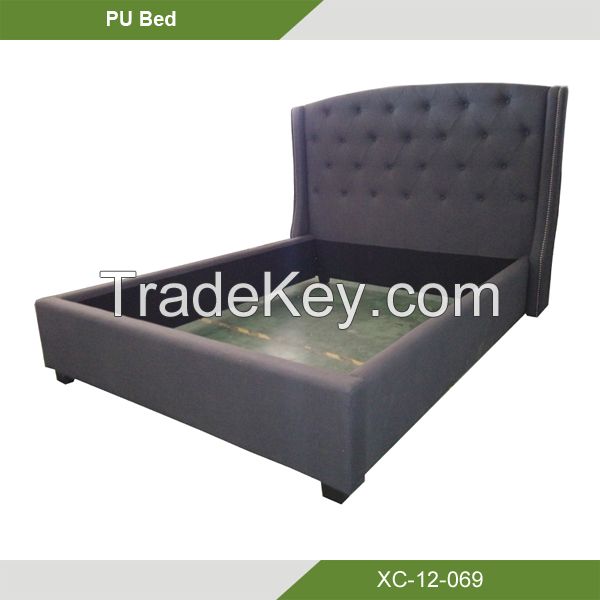 new style bedroom set funiutre luxury fabric platform bed XC-12-069