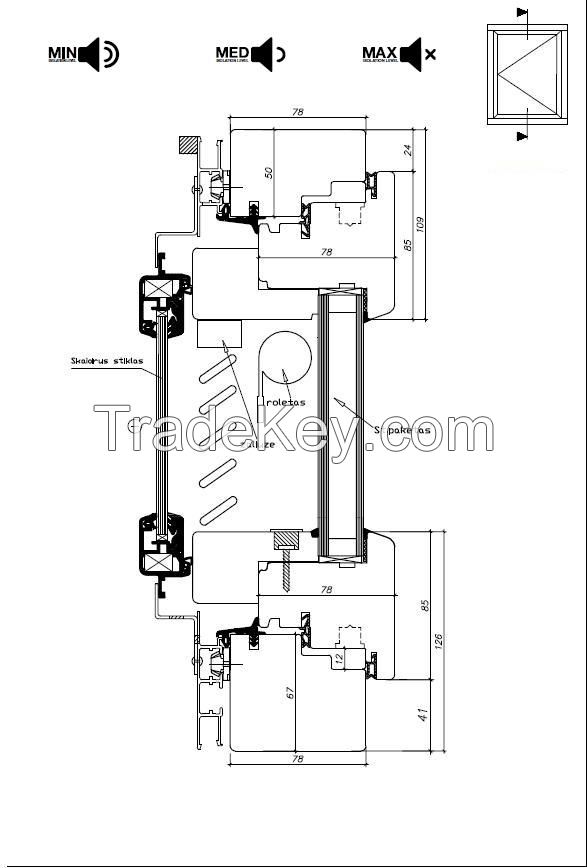 Wooden windows with increased noise insulation